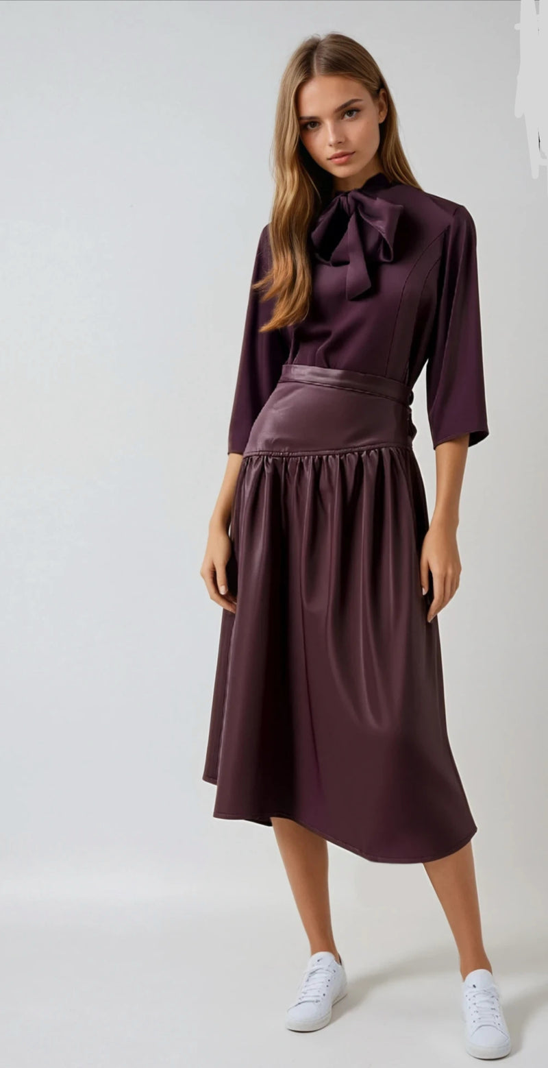 H MALKA F2512 BURGUNDY SET