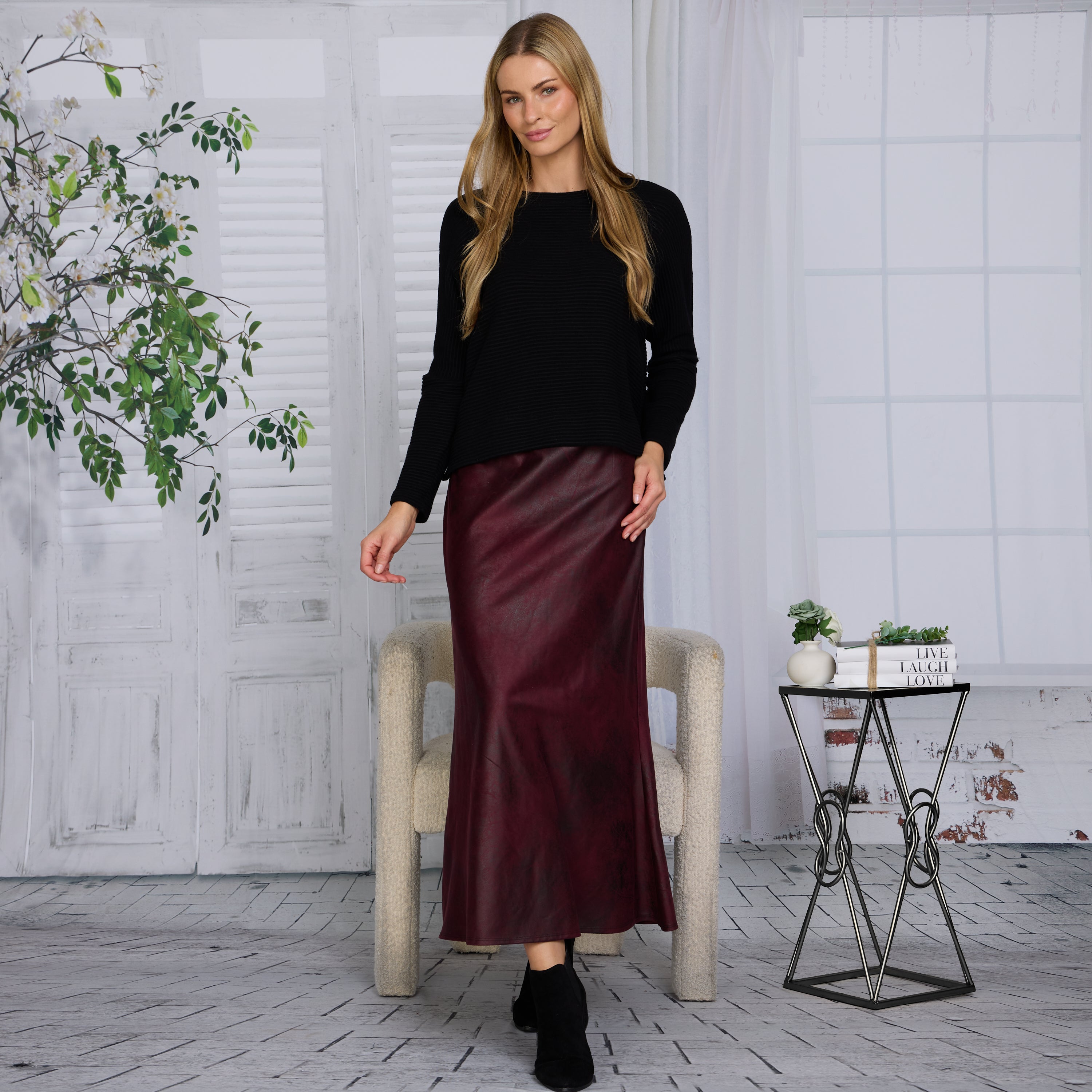 H JAP 432 COSMO WINE SKIRT