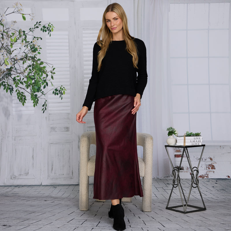 H JAP 432 COSMO WINE SKIRT