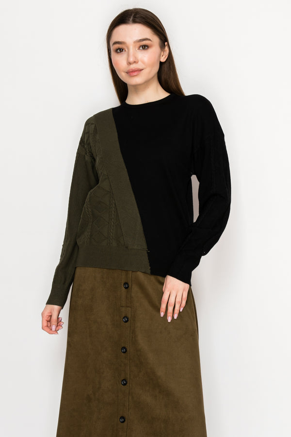 H YAL K4911 OLIVE SWEATER