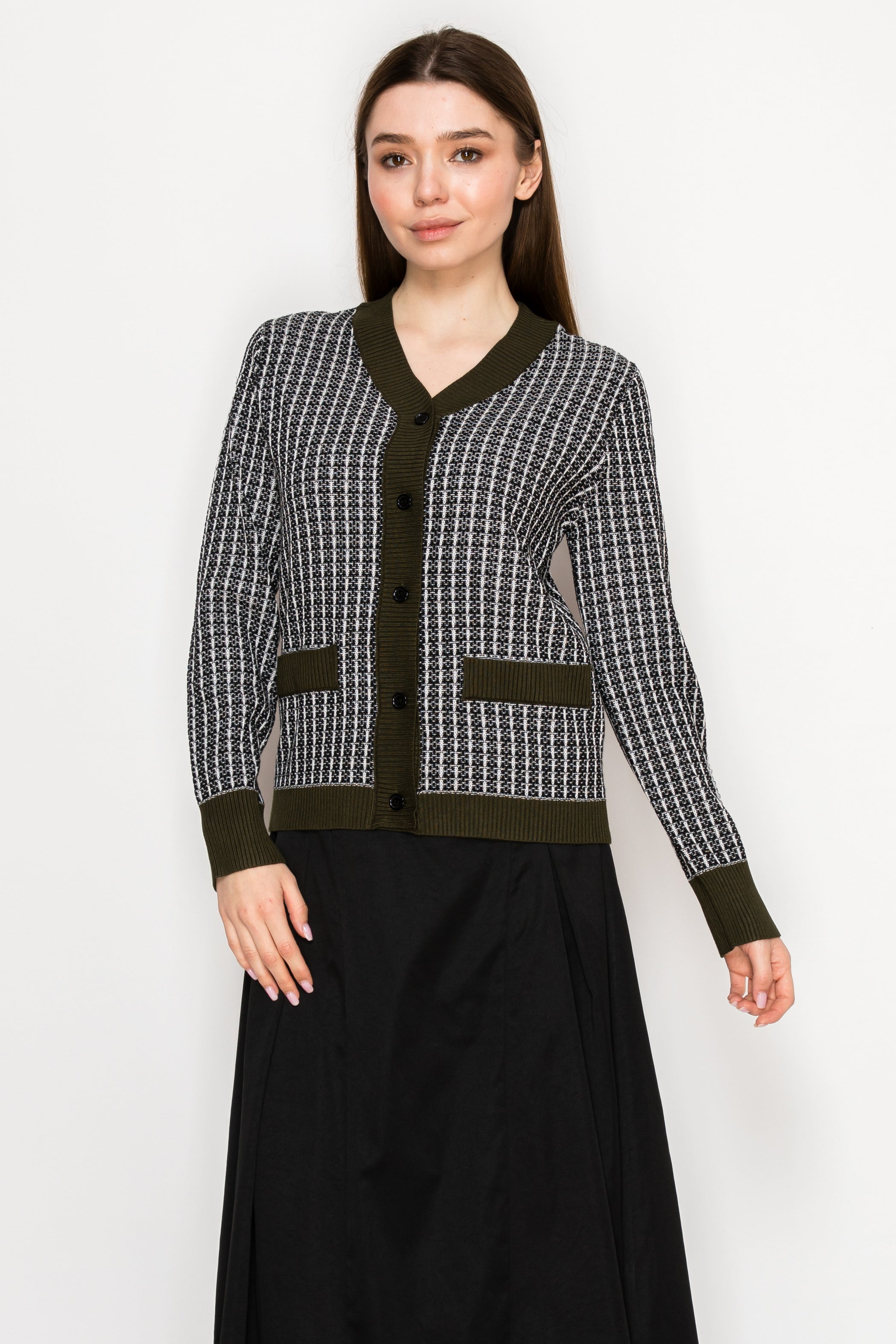 H YAL K4599 OLIVE SWEATER