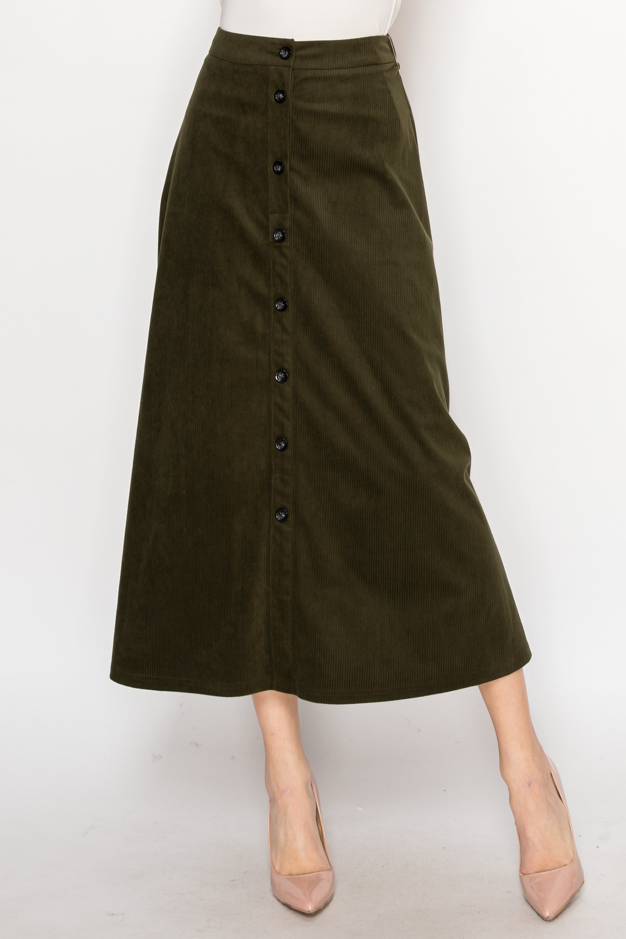 H YAL SK4674 OLIVE SKIRT