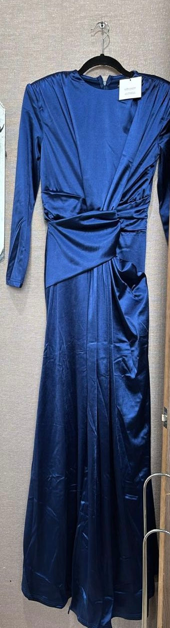 H MALKA F2515 BLUE ELEGANT DRESS